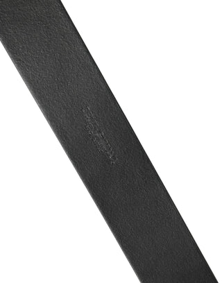 Herren-Gürtel aus schwarzem Leder mit Metallschnalle und DG-Logo