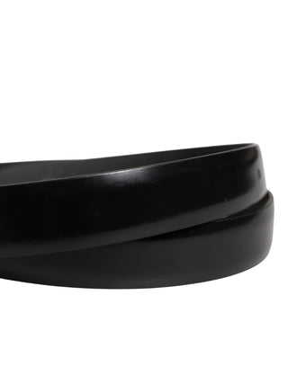 Men Black Leather Classic Metal Buckle Belt