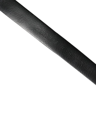 Herren Gürtel aus Kalbsleder mit Metallschnalle, schwarz