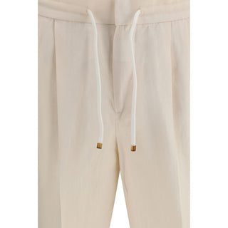 Pantalones casuales de lino beige
