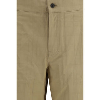 Beige Baumwoll Freizeithose