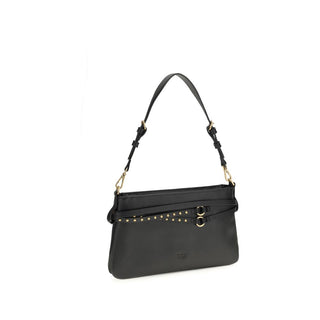 Bolso de hombro Bos Taurus de piel de becerro negra