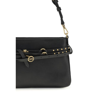 Bolso de hombro Bos Taurus de piel de becerro negra