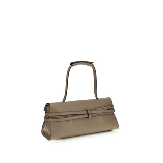 Bolso de hombro beige de cuero de becerro Bos Taurus  