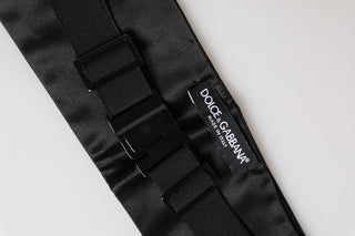Schwarz 100 % Seide Damen Breiter Taillengürtel