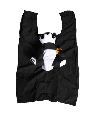 Herren Schwarze Polyester Panda Stofftier-Einkaufstasche