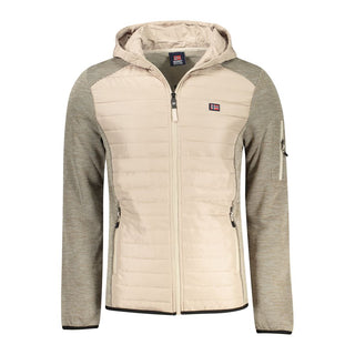 Beige Polyester Men's Jacket