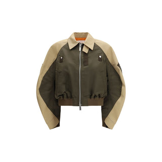 Zweifarbige Baumwoll-Bomberjacke