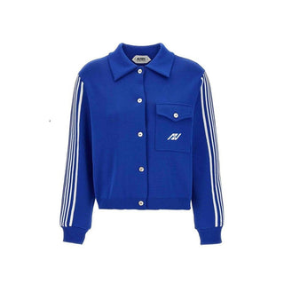 Blauer Nylon-Cardigan