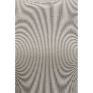 Beiges Seiden-T-Shirt