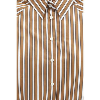 Brown Cotton Pattern Shirt