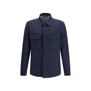 Blaue Wolle Oves Aries Jacke