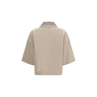 Beiges Baumwoll-Poloshirt