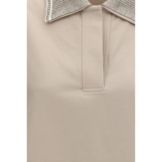 Beiges Baumwoll-Poloshirt
