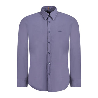 Camisa para hombre de algodón azul