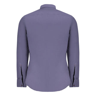 Camisa para hombre de algodón azul