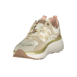 Beiger Polyurethan-Sneaker für Damen