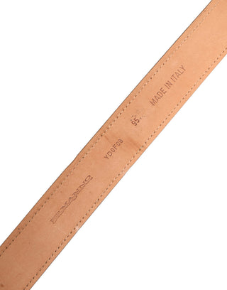 Black Wool Cotton Logo Metal Buckle Belt