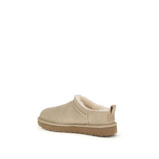Beige Calf Leather Bos Taurus Ankle Boots