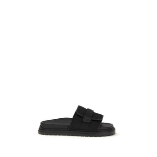 Schwarze Polyamid-Sandalen