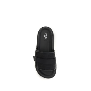 Schwarze Polyamid-Sandalen