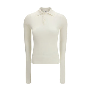 White Silk Polo Shirt