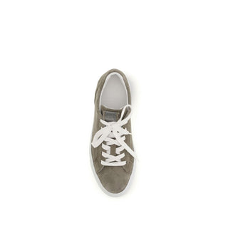 Gray Calf Leather Bos Taurus Low Top Sneakers