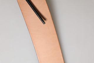 Beige Genuine Leather Wide Waist Metal Buckle Belt
