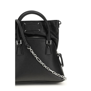 Bolso de mano de piel de cabra negro