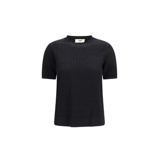Schwarzes Viskose-T-Shirt
