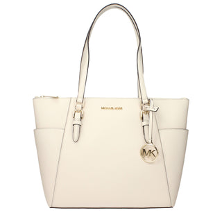 Beige Leder-Schultertasche