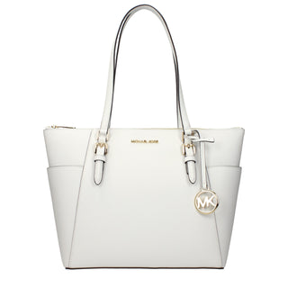 Bolso de hombro de cuero blanco