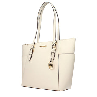 Beige Leder-Schultertasche
