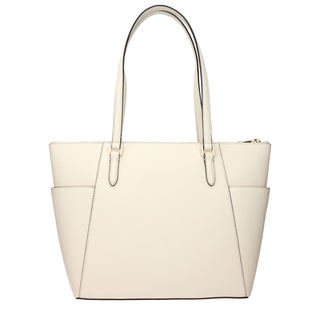 Beige Leder-Schultertasche