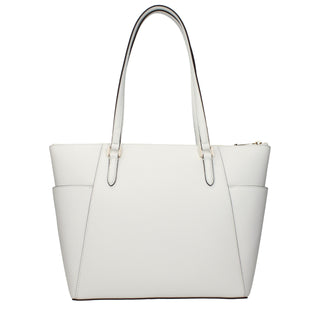 Bolso de hombro de cuero blanco