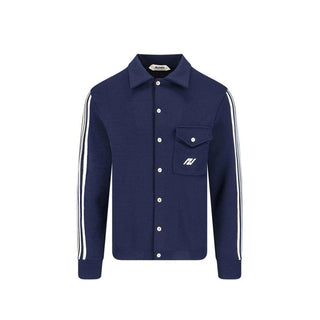 Blauer Nylon-Cardigan