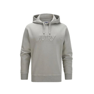 Grauer Baumwoll-Kapuzenpullover