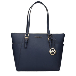 Bolso de hombro de cuero azul