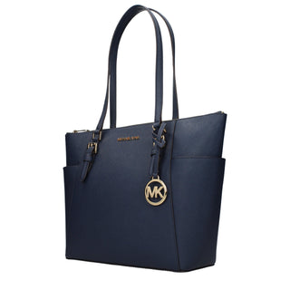 Bolso de hombro de cuero azul
