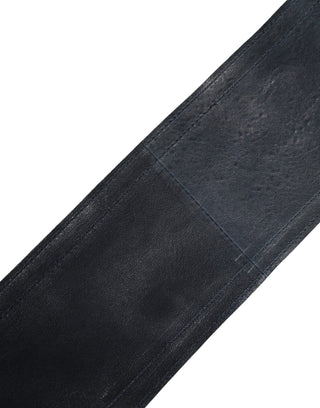 Breiter Damen-Taillengürtel aus blauem Leder