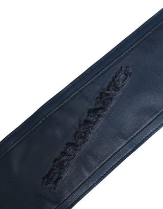 Breiter Damen-Taillengürtel aus blauem Leder