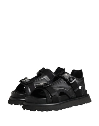 Schwarze Logo Detaillierte Chunky Sandalen für Herren