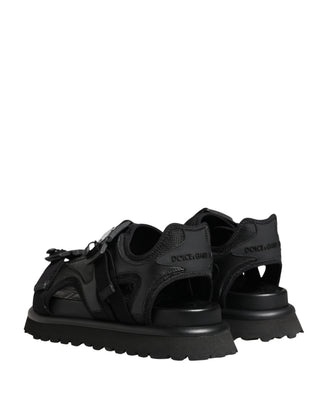 Schwarze Logo Detaillierte Chunky Sandalen für Herren