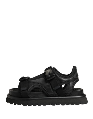Schwarze Logo Detaillierte Chunky Sandalen für Herren