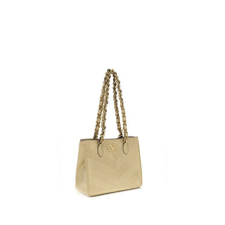 Bolso de hombro de cuero Napa dorado / becerro Bos Taurus