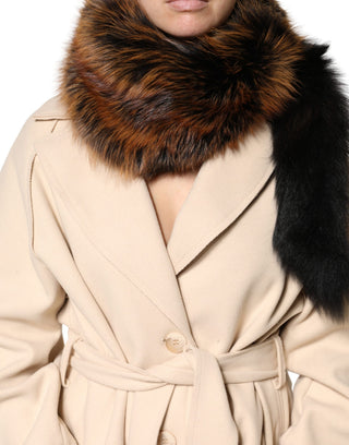 Brown Red Fox Fur Neck Warmer Winter Scarf