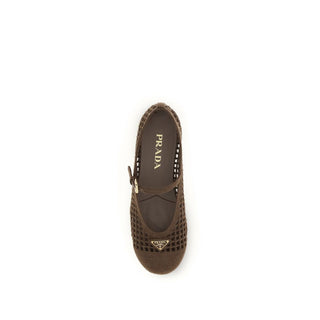 Braune Baumwoll-Ballerinas