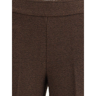 Pantalones casuales marrones de poliéster