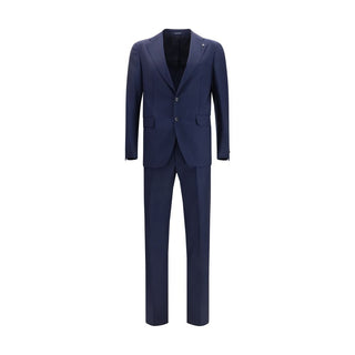 Traje de dos piezas de lana azul
