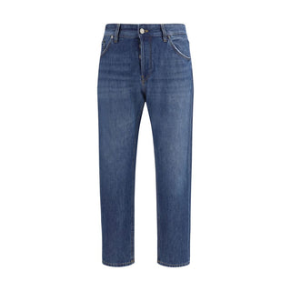 Jeans azules de algodón denim